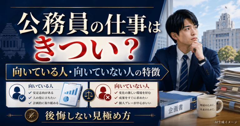 公務員の仕事はきつい？向いている人・向いていない人の特徴