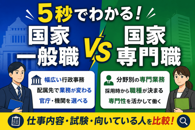 国家一般職と国家専門職の違い｜仕事内容・試験・向いている人を比較