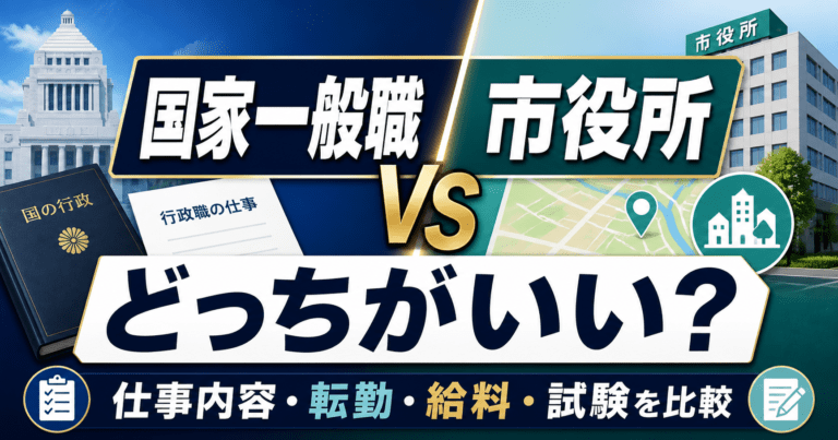 国家一般職と市役所はどっちがいい？仕事内容・転勤・給料・試験の違いを整理
