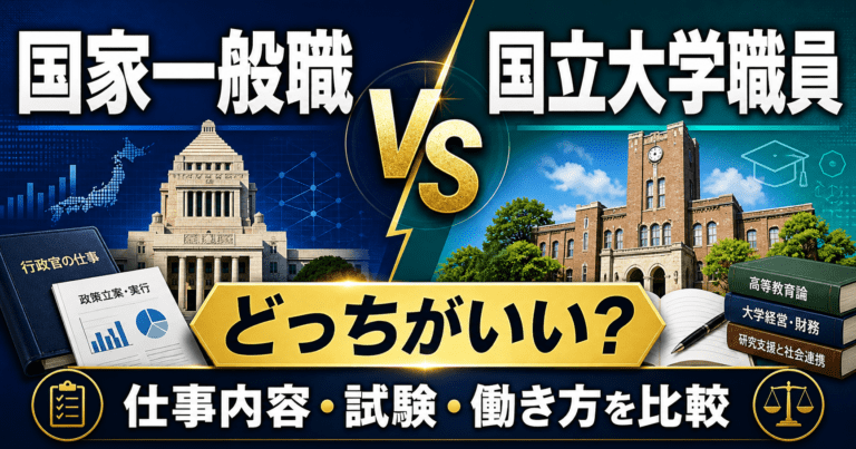国家一般職と国立大学職員はどっちがいい？仕事内容・試験・働き方の違いを比較
