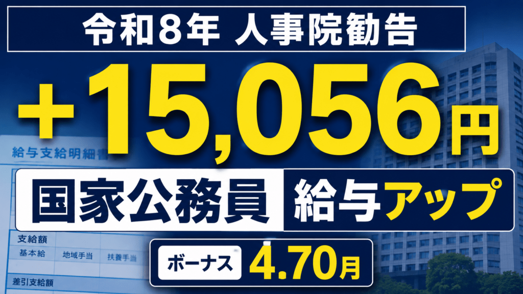 【2026年】令和8年人事院勧告を解説｜国家公務員の給与はいくら上がる？